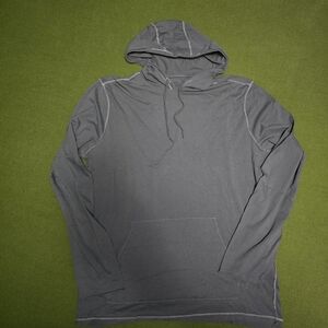 Men's John Varvatos Gray Lightweight Hooded Pullover